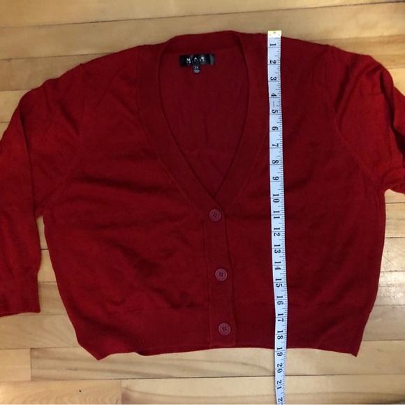 New Unworn 2XL Mak Red Cropped Retro Cropped Cardigan ModCloth - Picture 7 of 8